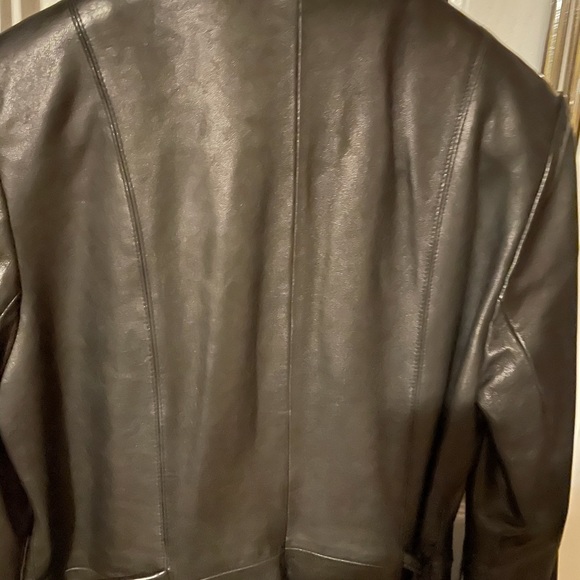 Leather Coat/Jacket with Tie Belt, Size Small, JLC New York - Picture 4 of 7